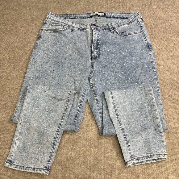 Rebecca Minkoff Denim - Rebecca Minkoff Crystal Embelished Denim‎ Jeans Sparkle 16W Glam Preppy